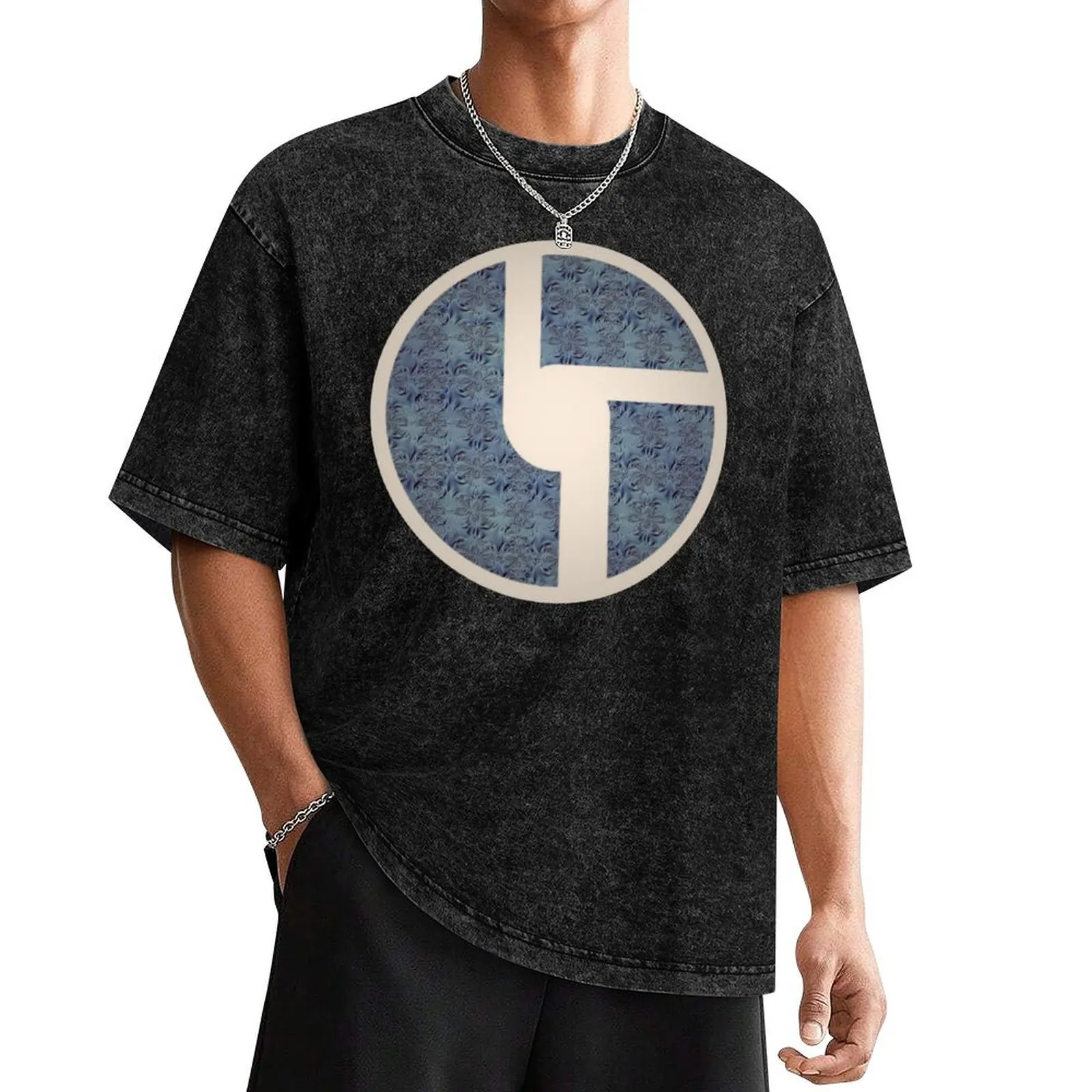 

Dusty Blue Metal T-Shirt oversized baggy shirts tops customs mens tall t shirts