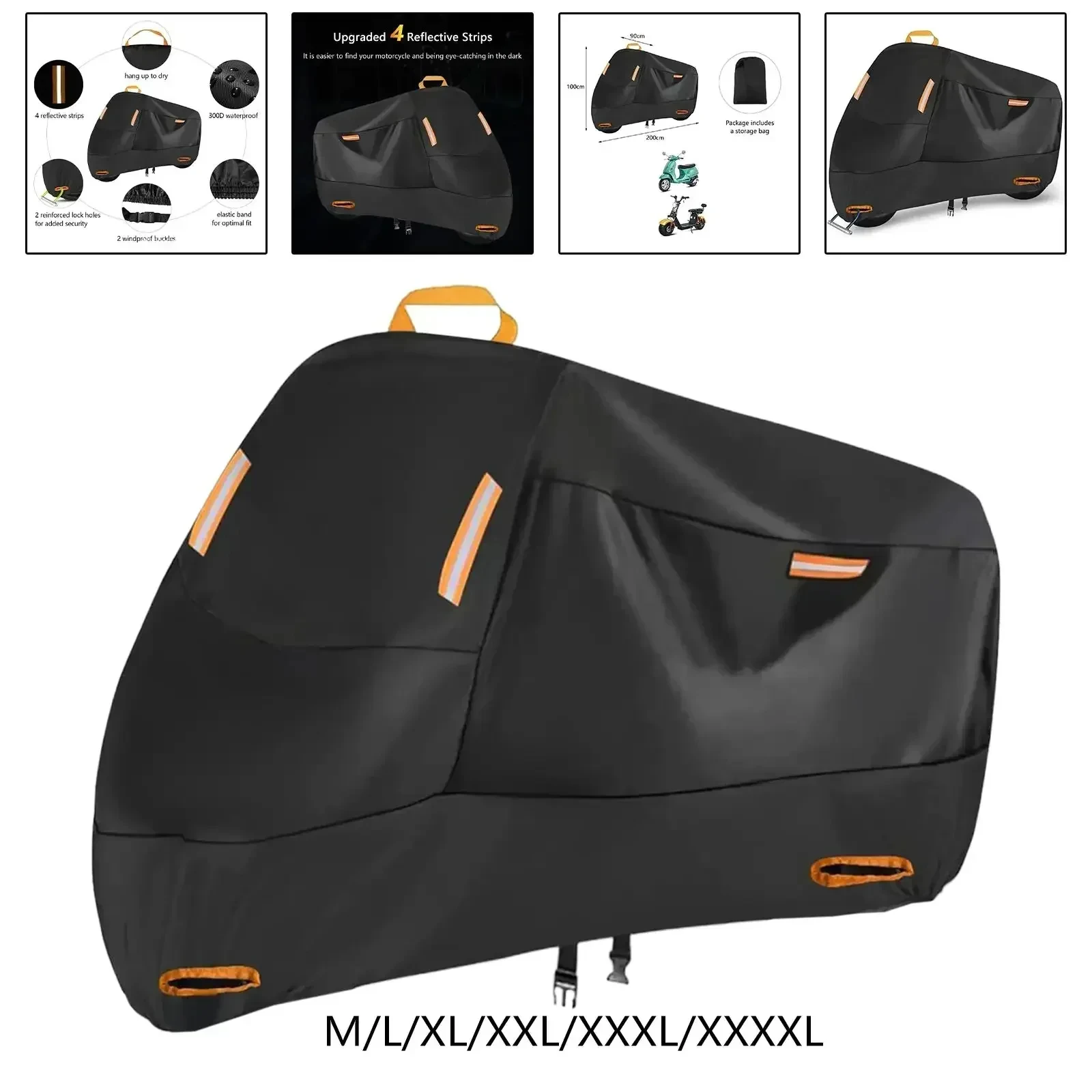 Image of Motorradabdeckung Wasserdicht Ganzjährig Staubdicht UV-Schutz Outdoor Indoor Roller Verschleißfester Stoff Motorradabdeckung