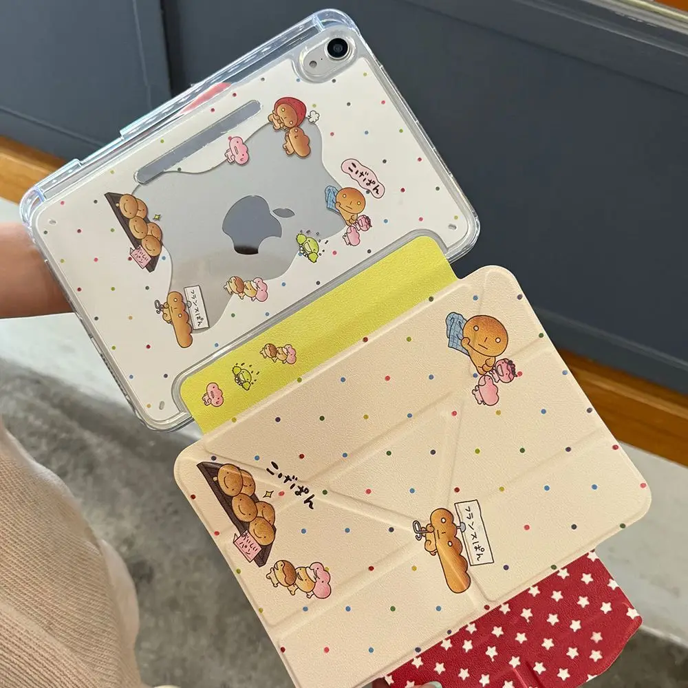 

Cartoon Potato White Polka Dots Girl's Pink For iPad Pro Air M5 M4 M3 M2 2 1 11th A16 12.9" 10 9 8 5 Th Mini 7 6 8.3" Case