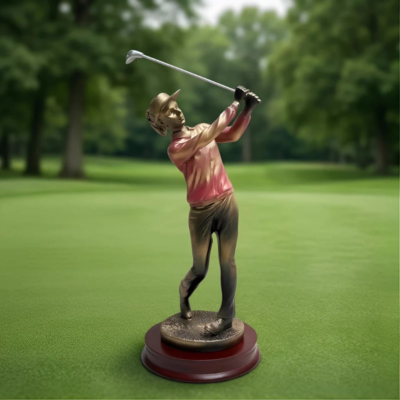 Nordic Art Home Decor Golfing Figure Figurine Model LivingRoom Wine Cabinet Office Desk Decoration Customizable Name Trophy Gift