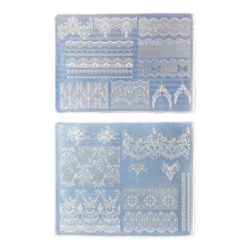 Professional Silicone Mold For Nail Art Featuring 3D Lace Texture That Promotes Effortless Removal And Long Lasting Reuse 10CD