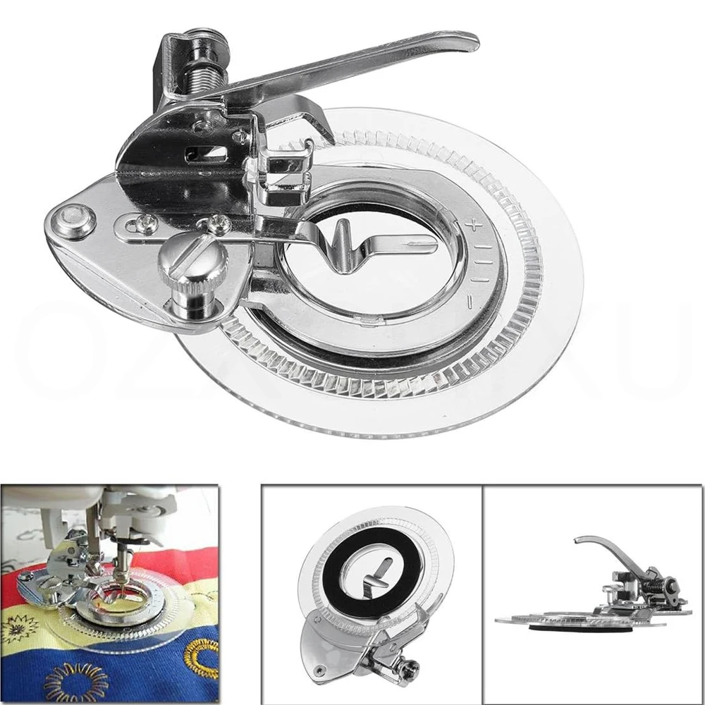 Round Stitch Presser Foot Universal Flower Stitch Presser Feet fit All Low Shank Snap-On Sewing Machines Brother Singer Janome