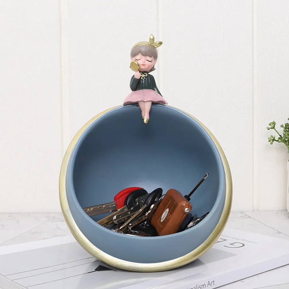 1Pcs Creative Resin Key Storage Box Desktop Ornament Home Office Decorative Bowl for Keys Earrings Small Items Sundries