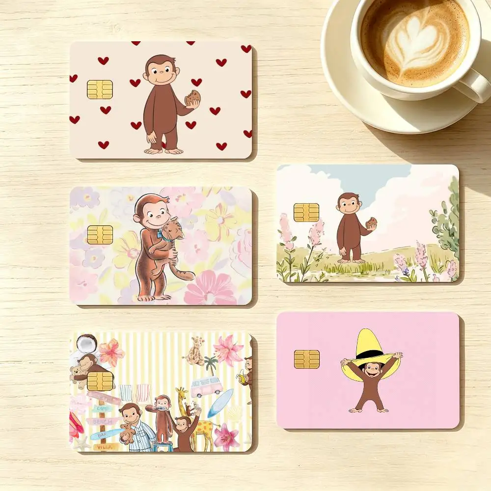 Curious George  Credit Card HD Stickers Game Card Decal Small Chip Waterproof Sticker Gift