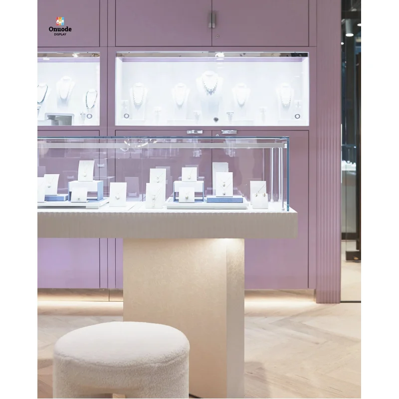 custom.Custom Jewelry Furniture  LED-Lit Showcase Counters Display Racks Full Shop Design Solutions Rings Watches Acce