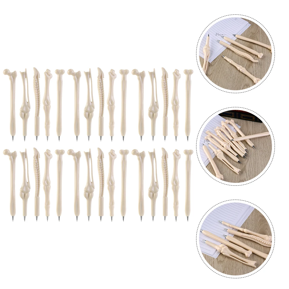 

30pcs Shape Creative Ballpoint Pen Bone Shaped Students Writing Pen Smooth Ink Office School Stationery Party Gift Bone Design