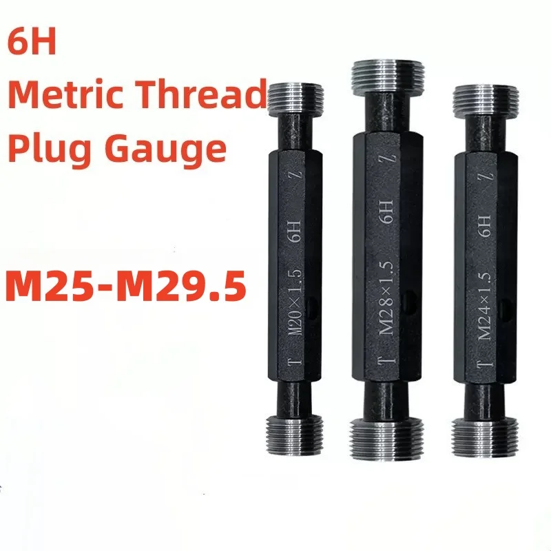 

1pcs 6H M25-M29.5 Steel Mer-cury Gage Metric Fine Thread Plug Gauge High Quality wholesale 6H M25 M25.5 M26 M27 M28 M29