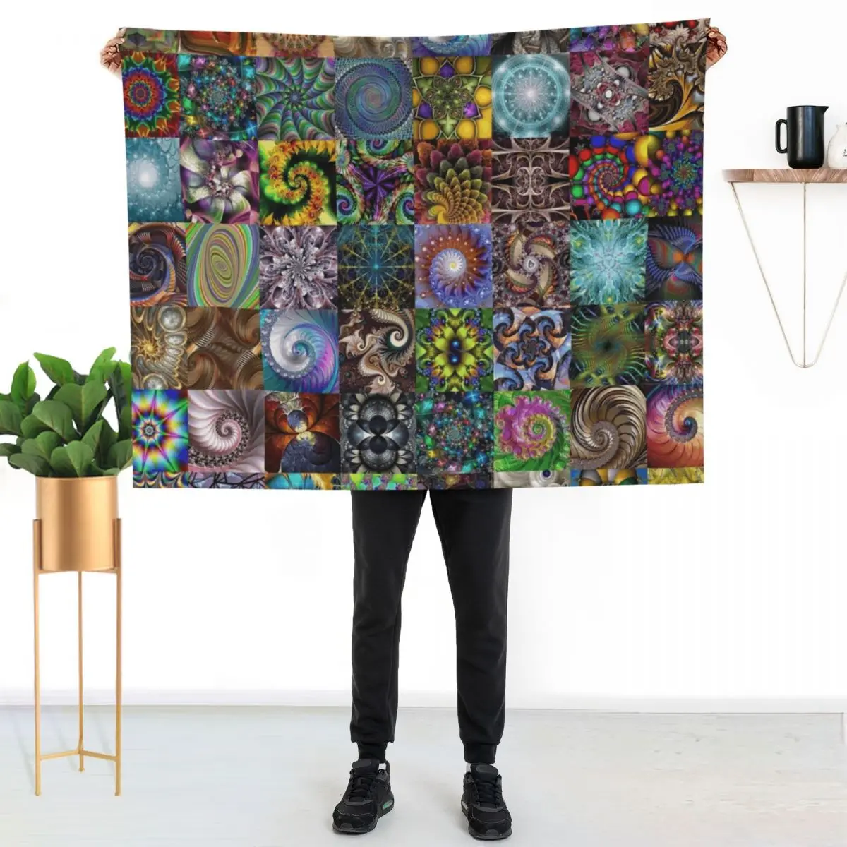 

Fractals Throw Blanket Long Lasting Soft Plush Blanket for Daily Use