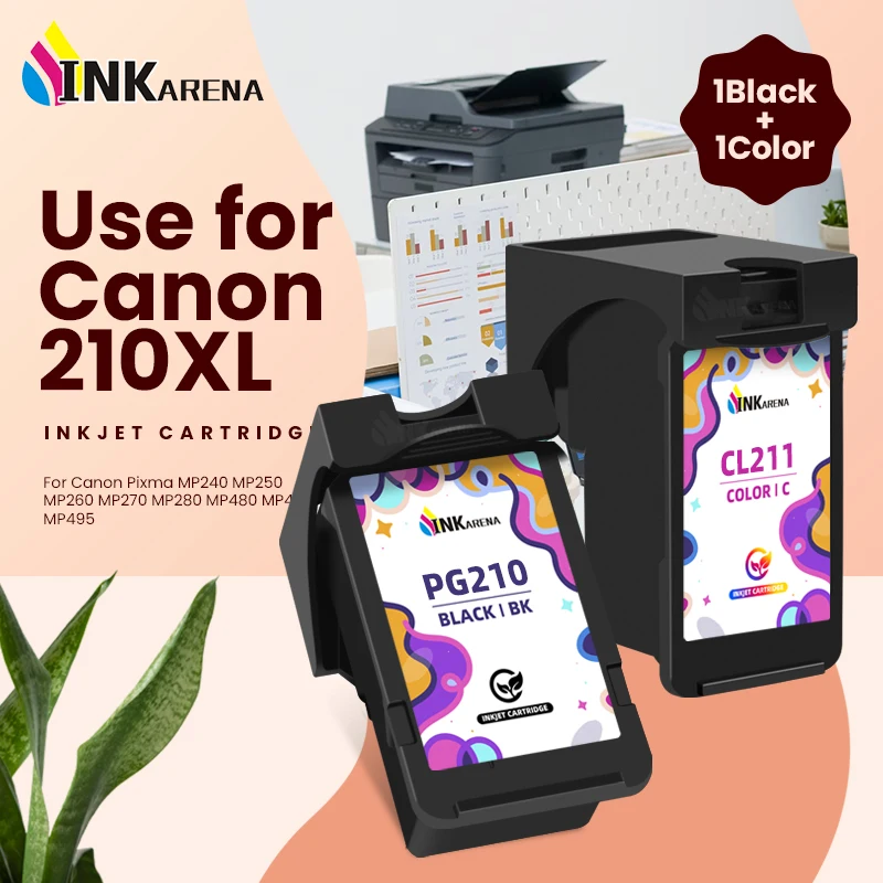 

Inkarena PG210 CL211 Compatible pg210 cl211 210 211 Ink Cartridge For Canon Pixma MP240 MP250 MP260 MP270 MP280 MP480 MP490