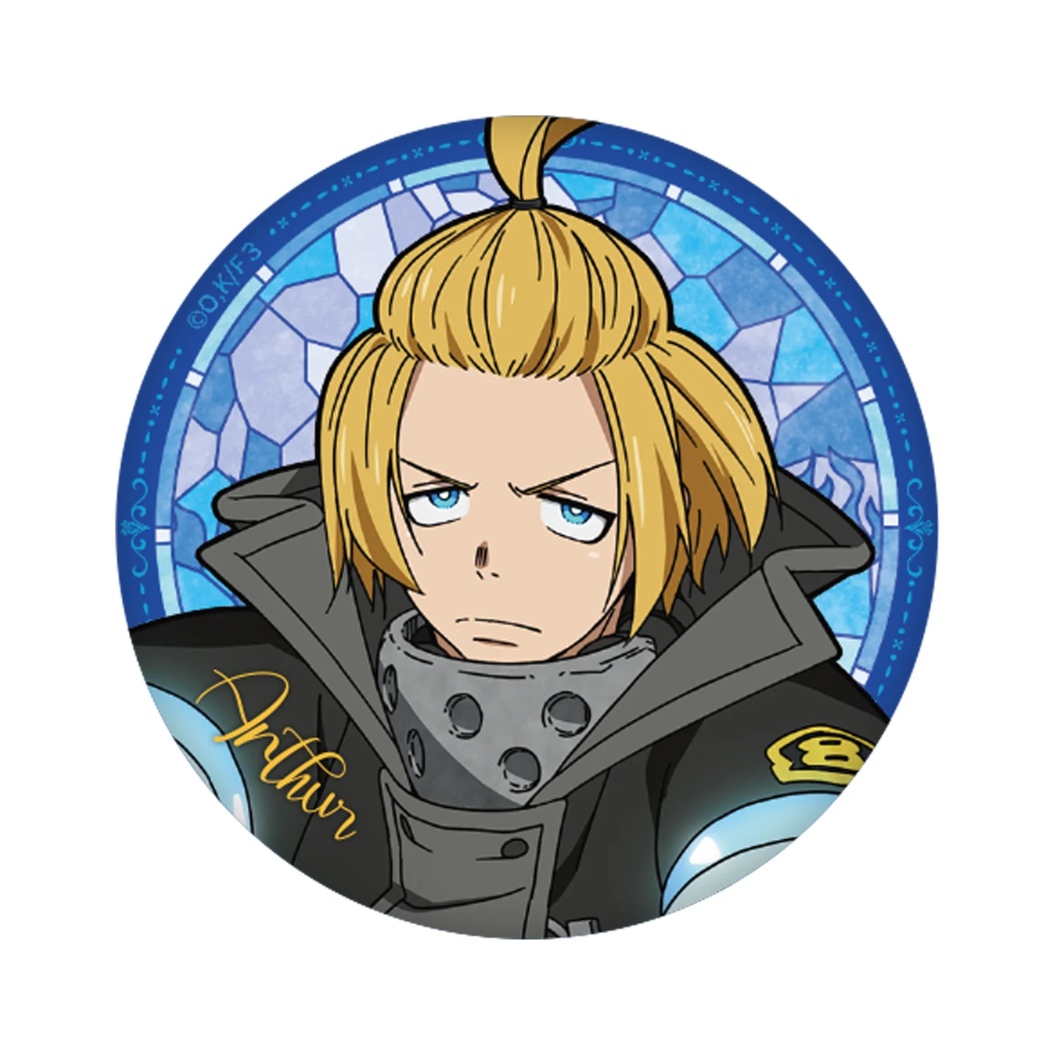 58mm 애니메이션 파이어 포스 신라 쿠사카베 아서 보일 아키라토 오비 코스프레 코스튬 배지 핀 SPTE 틴플레이트 브로치 소품 크리스마스 선물