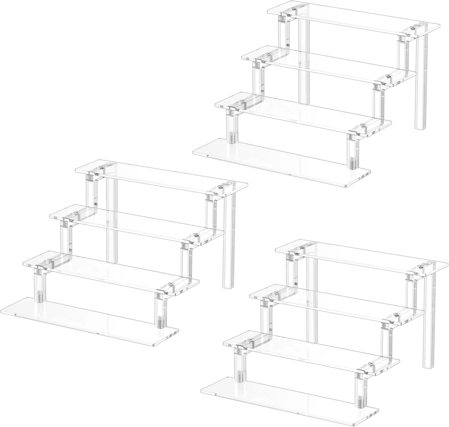 

Acrylic Riser Display Shelf for Funko POP Figures, Perfume Stand, Cologne Organizer Holder, Cupcake Stand Riser, 3-Pack