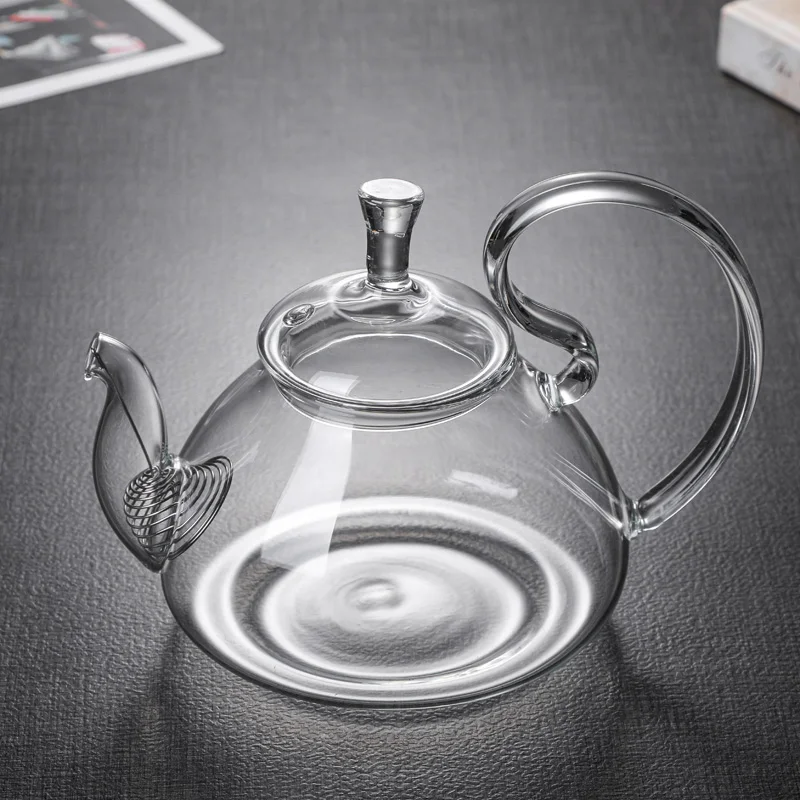 Tetera de cristal resistente al calor, hervidor de flores, juego de té de Kung Fu, colador de té, infusor, Puer Oolong, tetera de cebada