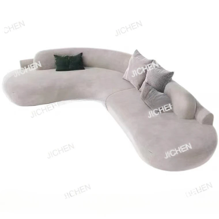 

JC Customizable Italian Minimalist Arc Sofa - Modern Luxury Designer Fabric Sectional for Model Homes