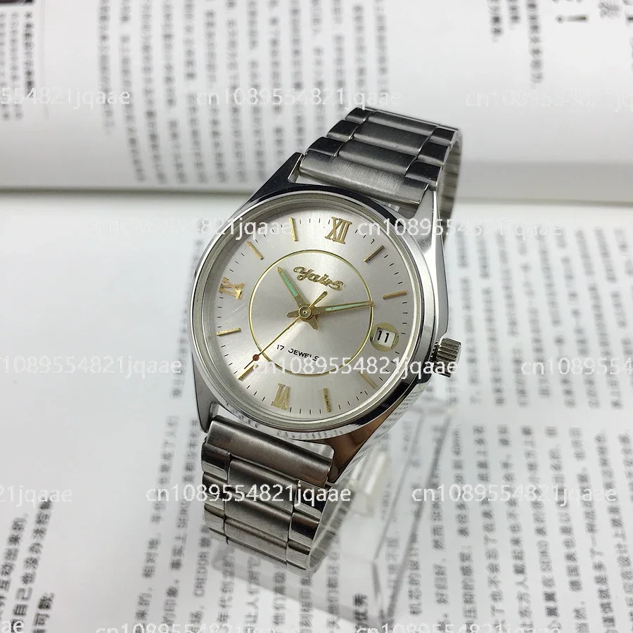 2025 New Original Liaoning Dandong Yashi Brand All-steel Silver Surface Single Calendar Manual Mechanical Watch Diameter 36mm