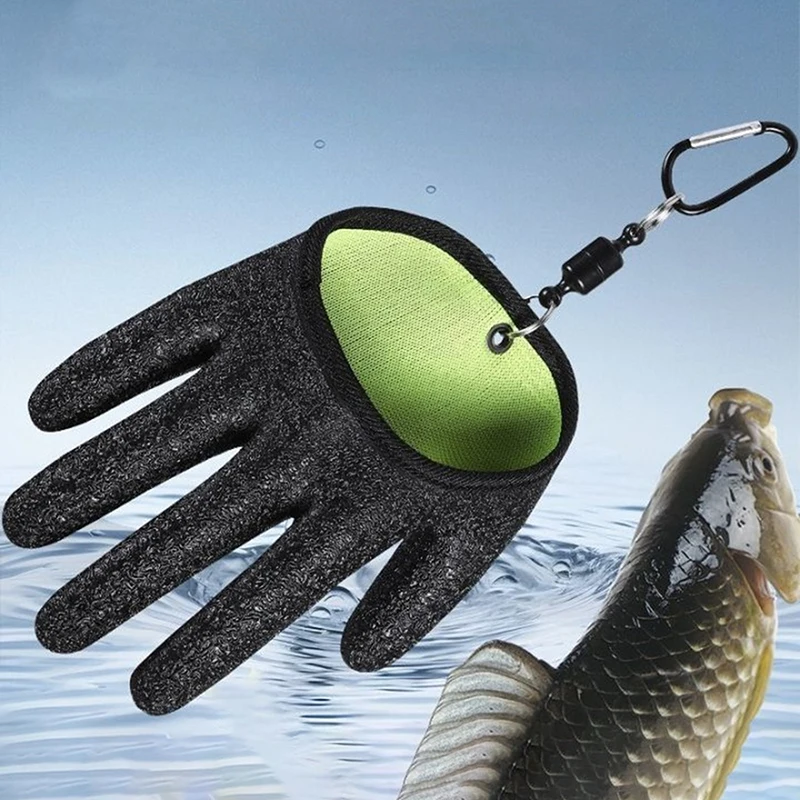 Neue 1/2-teilige Fischfanghandschuhe mit Magnethaken, rutschfeste Handschuhe zum Fischfang, Latex-Jagdhandschuhe für Zubehör.