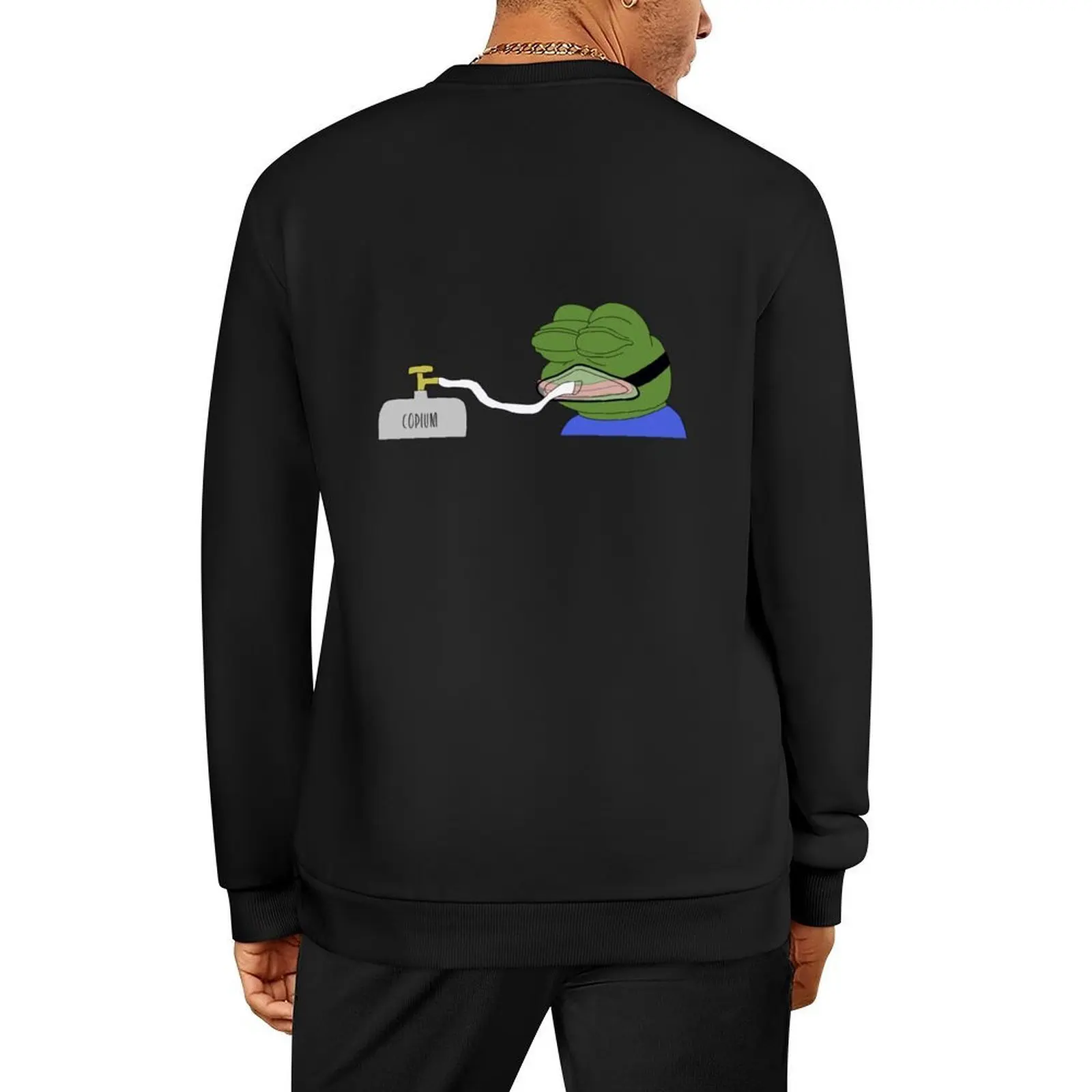 pepe - copium Pullover mens designer clothes japanese style mens clothes men wear hooded sweatshirts