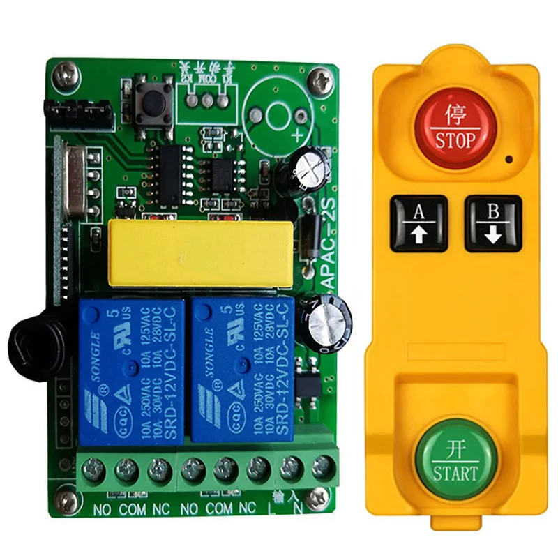 Interrupteur LED sans fil à télécommande 2 canaux, 2000m, AC 220 V, sortie relais 10A, émetteur radio RF et récepteur 433 MHz