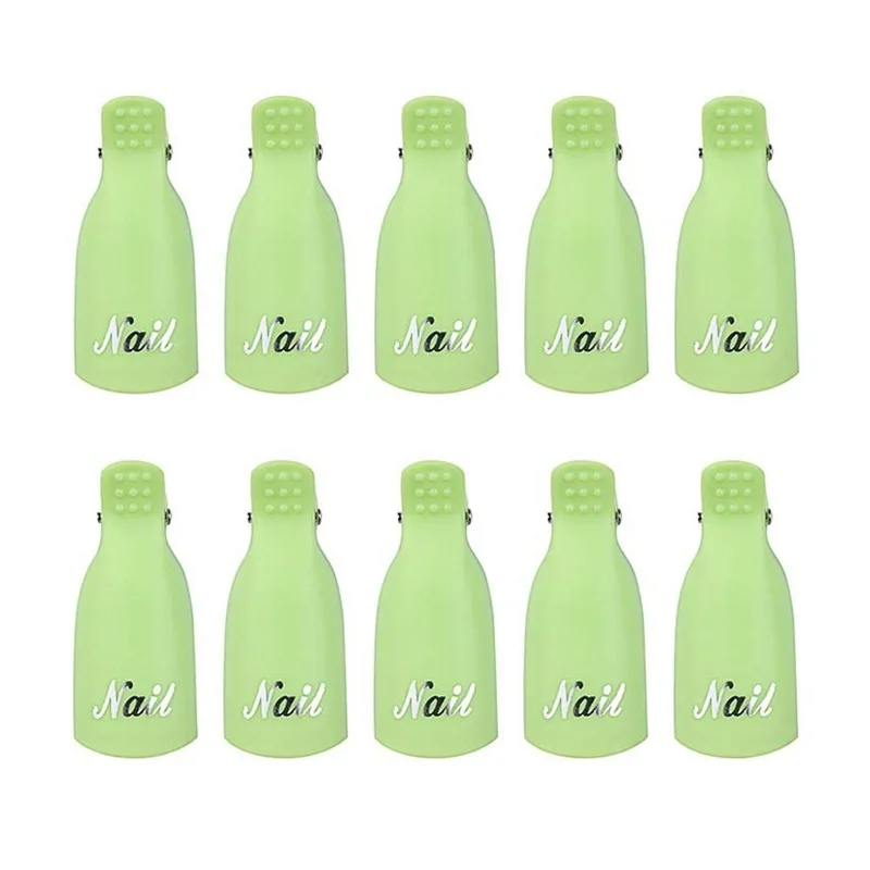 10 قطعة/الحقيبة الملونة الاكريليك مسمار الفن نقع قبالة غطاء كليب الأظافر تنظيف مانيكير UV هلام البولندية نقع قبالة التفاف أدوات للإصبع #5