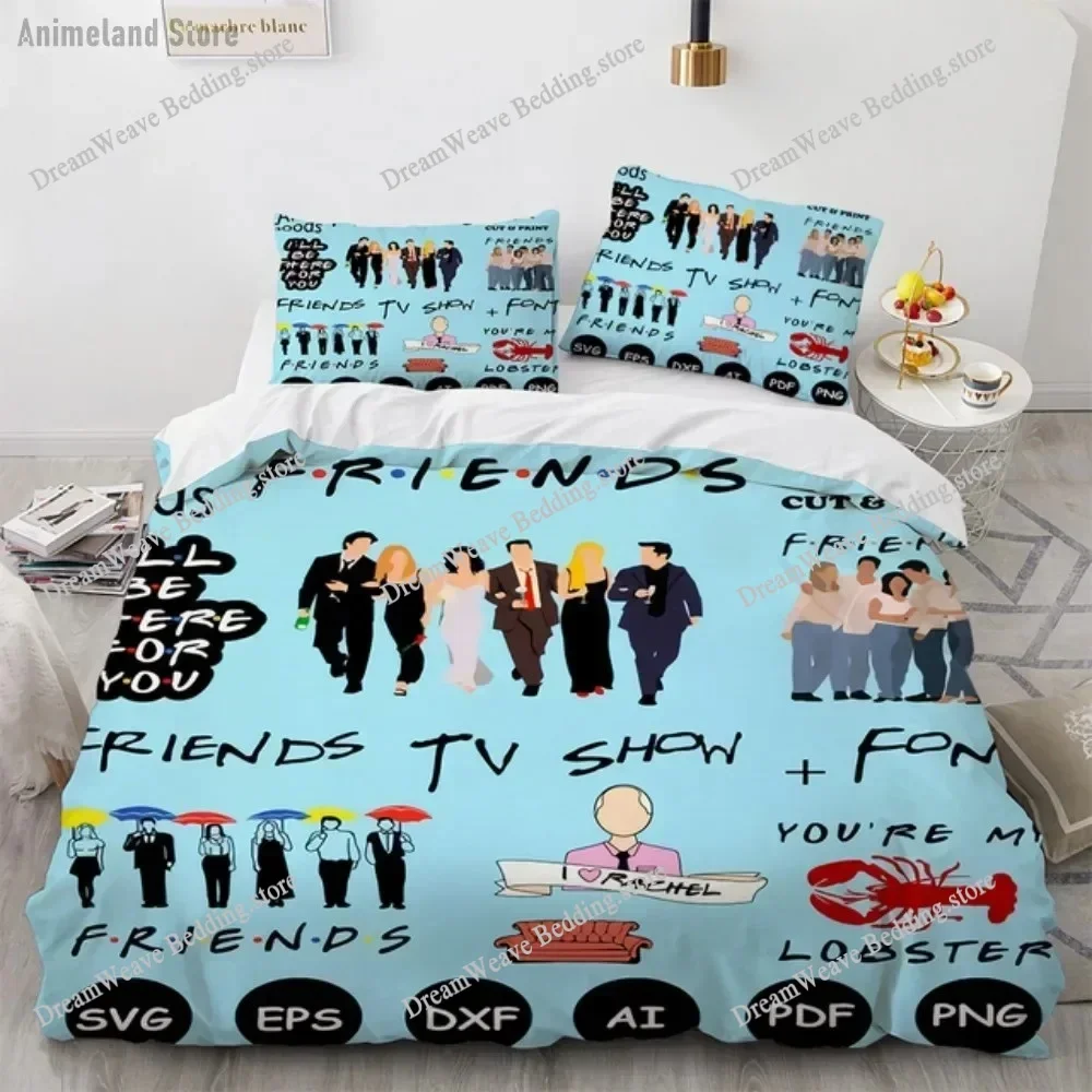 Friends TV Movie Bedding Set Duvet Cover Sets Pillowcase Single Double Twin Full Queen King Size for Bedroom Decor(No Sheet)963