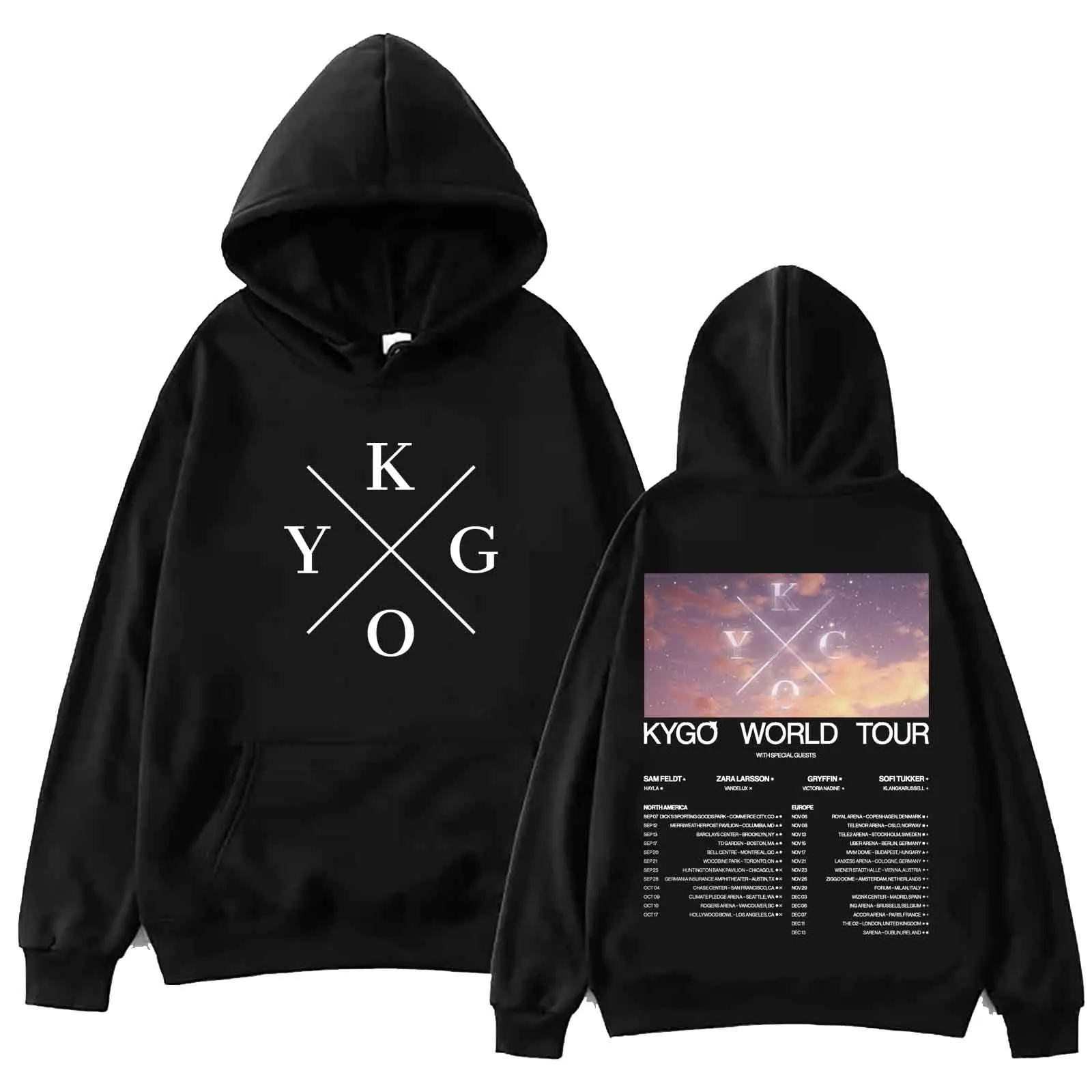 Kygo World Tour 2024 Hoodie Tops Long Sleeve Regular Sweatshirt Music Unisex Fans Gift Spring Summer Casual Printing