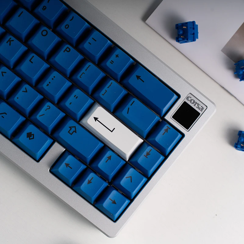 

Armorsuit Black On Blue Mechanical Keyboard Cherry Profile Keycap PBT Dye Sub Full Key Cap Set DIY Keyboard