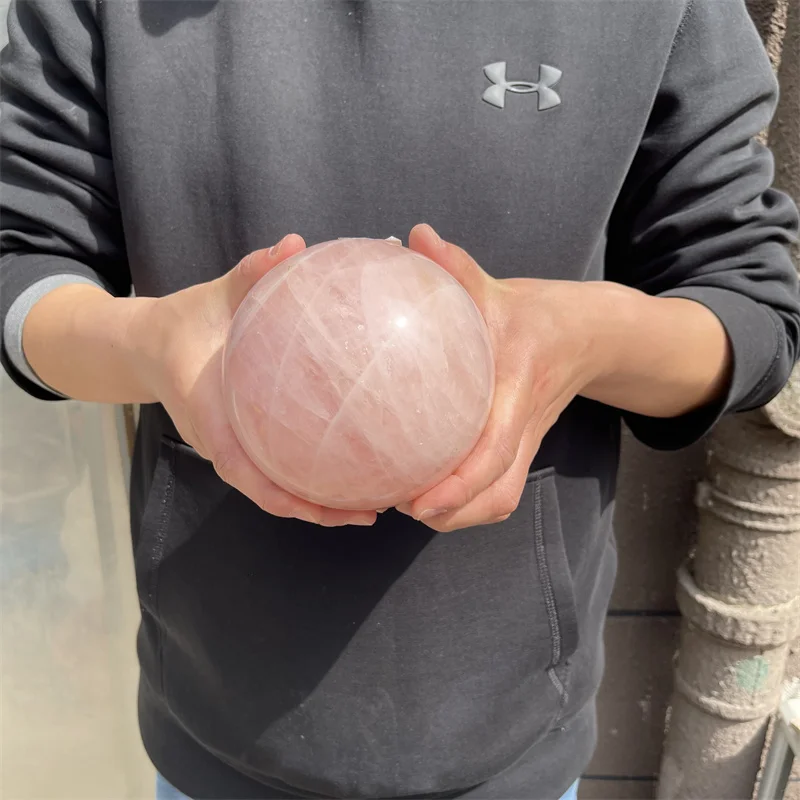 2.6kg Natural Decoration Powder Rose Crystal Ball Sphere Quartz Ball