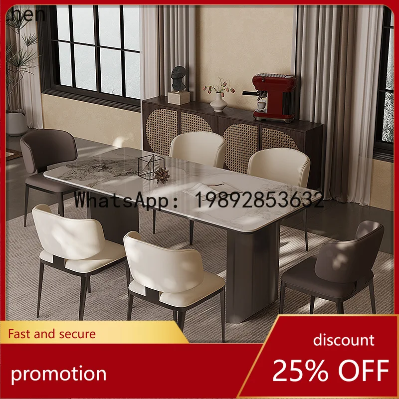 

YFY Living Room Home Modern Simple Rectangular Italian Style Rock Plate Small Apartment High-end Dining Table