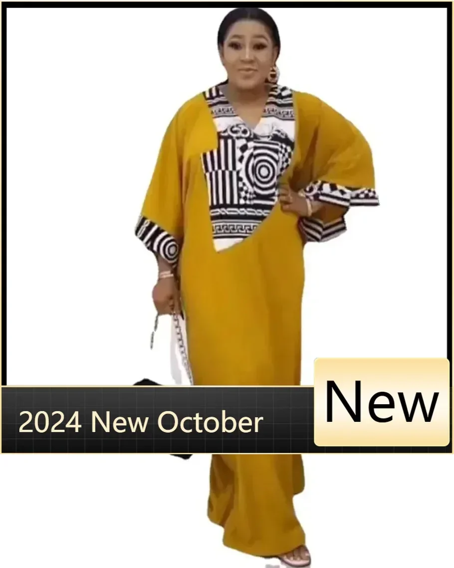 

Customized Red Yellow African Dresses for Women Elegant 2024 Spring Autumn African Women Linen Printing Long Dress African Cloth