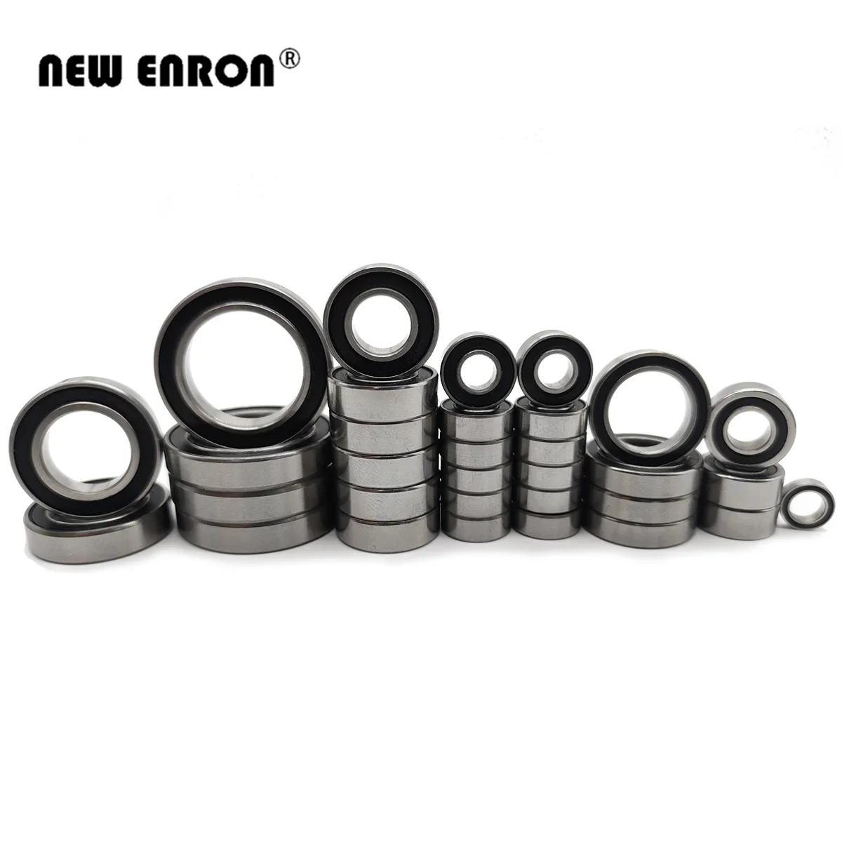 32Pcs Chrome Steel Complete Bearings Kit Black Rubber Sealed Pre-Greased For RC Car 1/10 Traxxas E-Revo ERevo 2.0 VXL Brushless