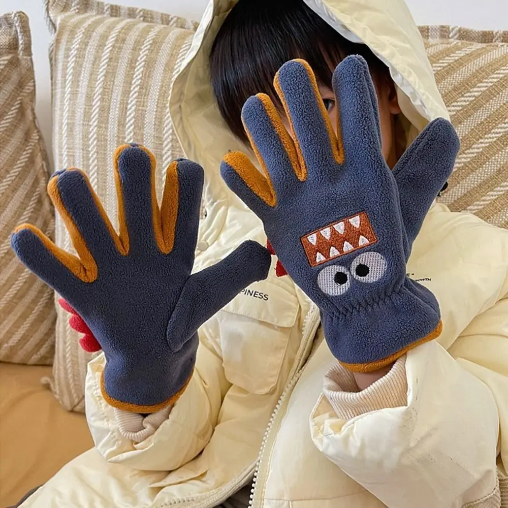Guantes de invierno a prueba de frío para niños de 6-12 años, guantes a prueba de viento, guantes de dedo completo, mitones de lana, ciclismo, esquí