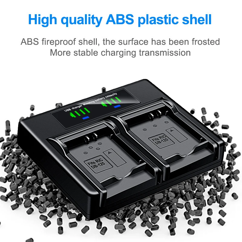 HQIX voor Ricoh GR4 camera DB-120 dubbele batterijlader