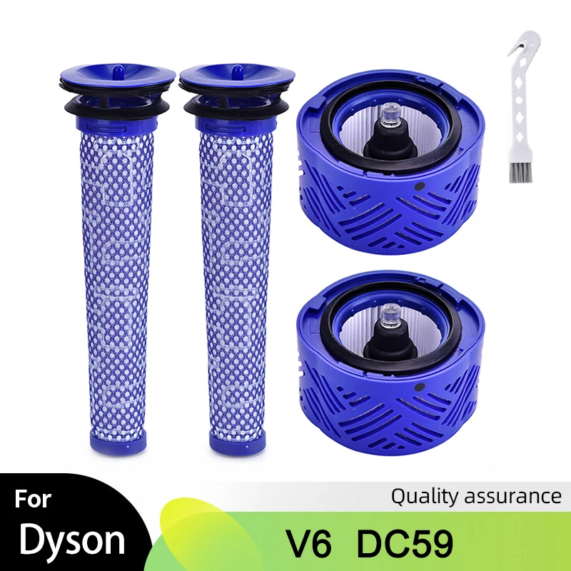 Pre Filter & Post-Motor Filter HEPA kompatibel untuk Dyson V6 DC59 suku cadang penyedot debu DY-96674101 & pengganti DY-96566101