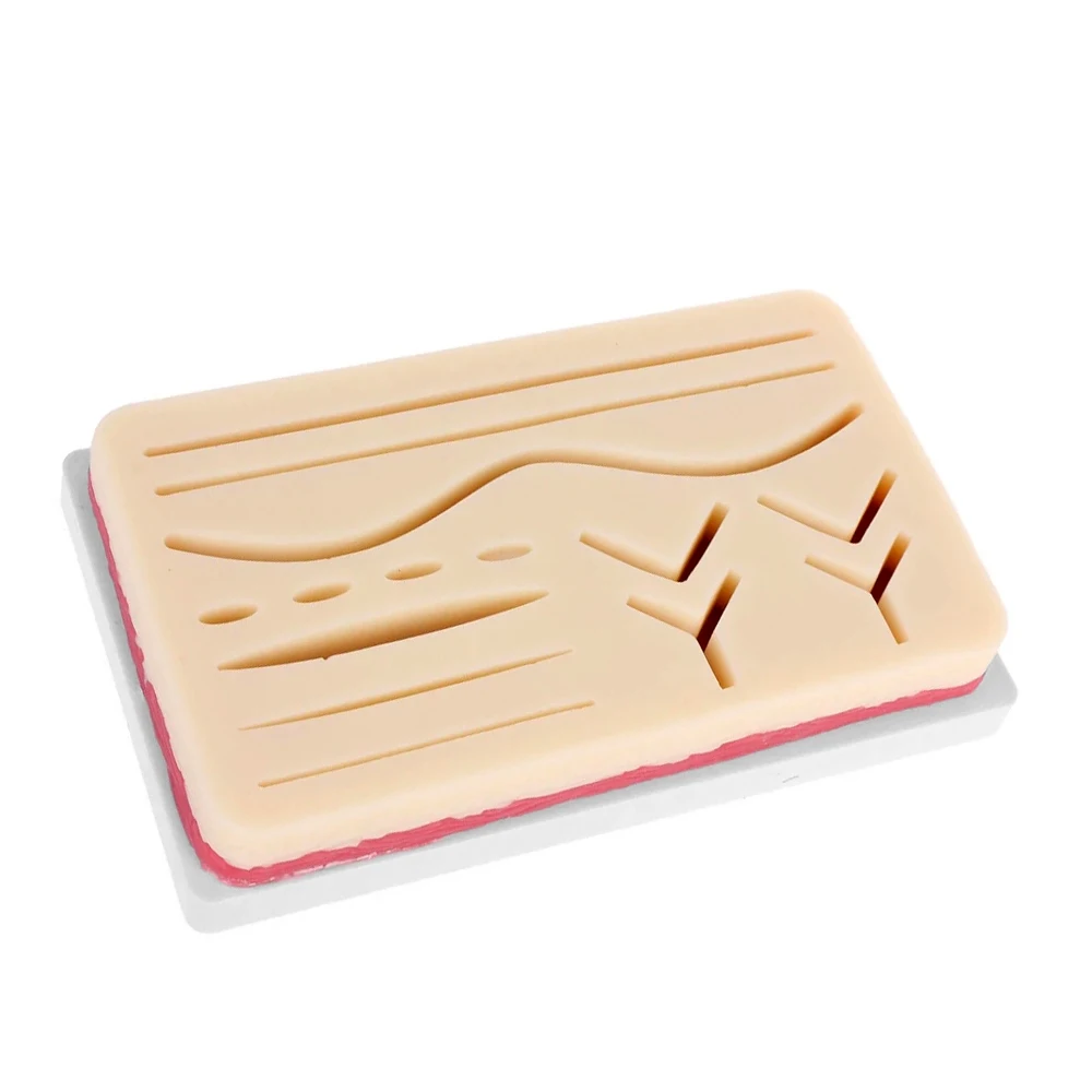 Medical Human Skin Suture Pad Model Set with Simulated Pre Made Wound Module Suture Surgical Training Kit for Student Practice