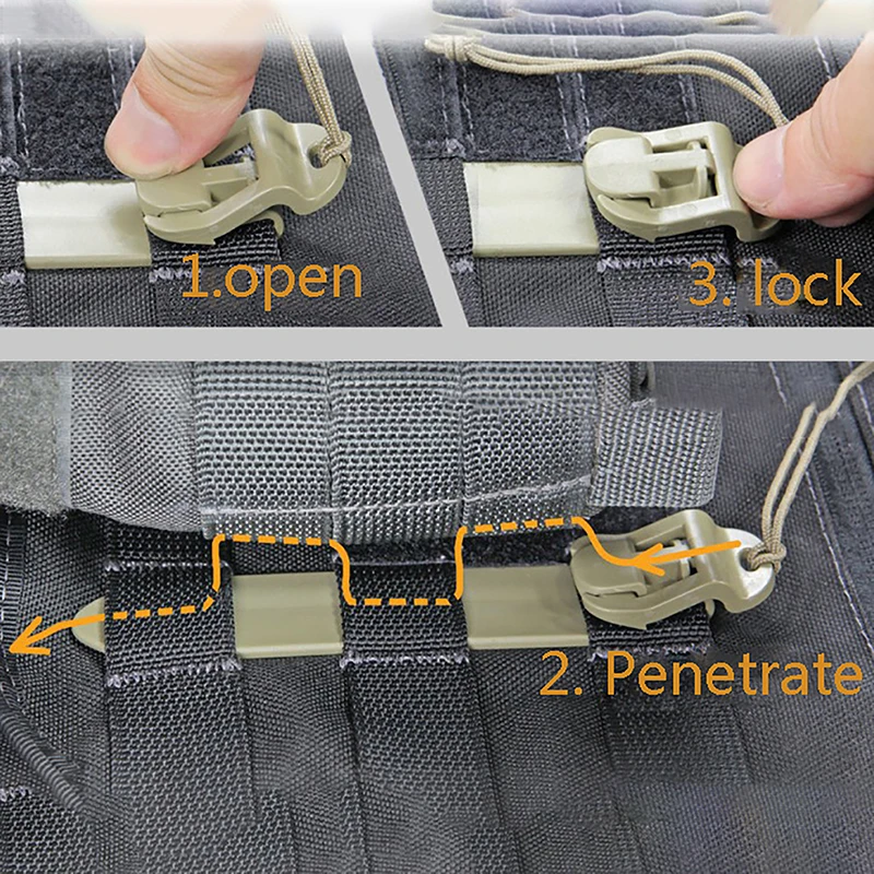 1pcs Quick Release Webbing Fasten Clip Tactical Stick Strap Outdoor Camping Hiking Accessories