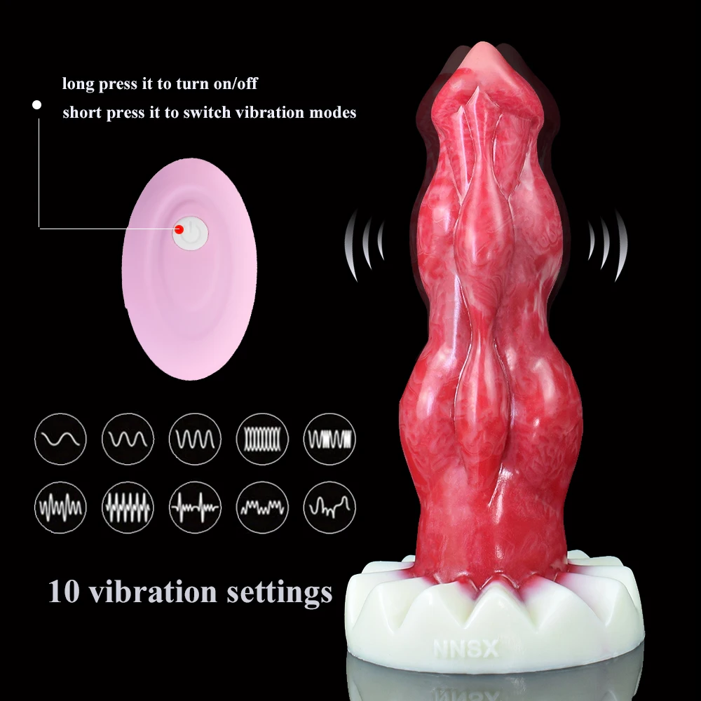 NNSX Remote Control Vibrator Big Knot Dog Dildo Fake Anal Penis Vaginal Stimulator Anal Dilator Butt Plug for Adult Sexy Toys