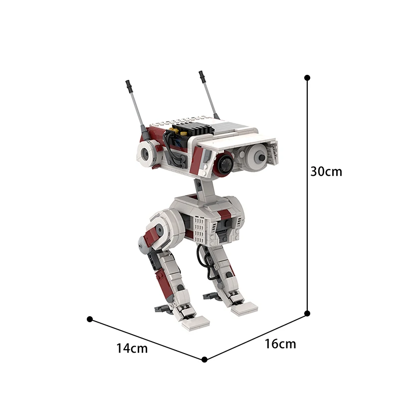 مكعبات بناء Explorer Droid BD-1 MOC، رفيق روبوت الخيال العلمي مع الماسح الضوئي، مغامرة الفضاء DIY لهواة الجمع