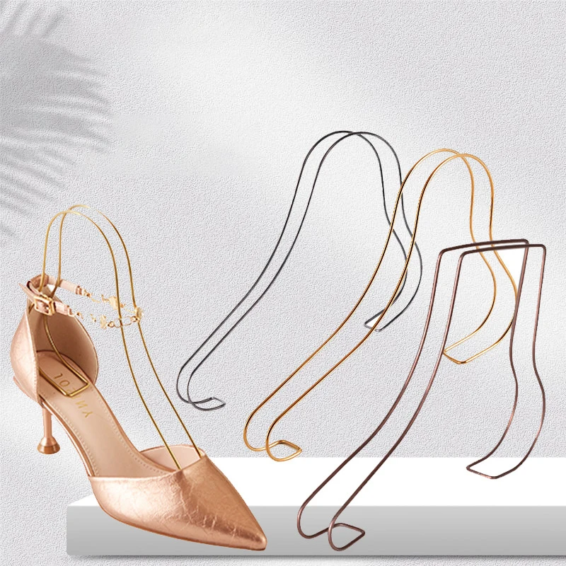 

Stainless Steel Shoe Display Stand Rack for Heels Elegant Wire Shoe Holder for Home or Store Shoe Organization