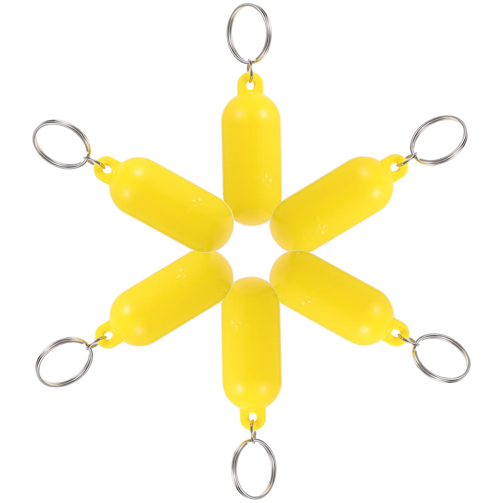 6 Pcs Key Ring Floating Small Keychain for Boat Keys Beach Rings Yellow Bag Keyrings Work