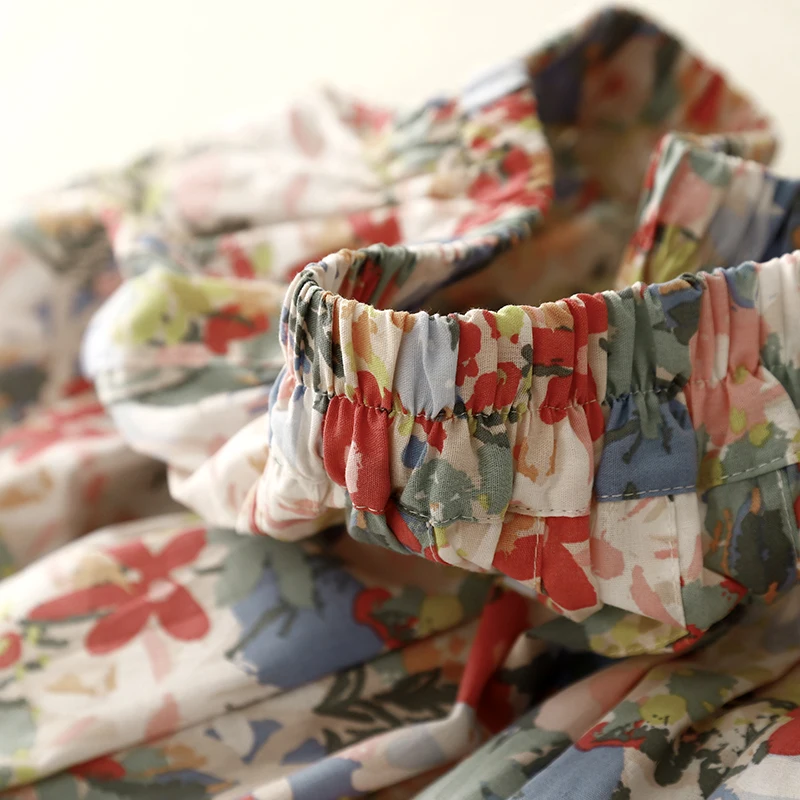 Retro Oil Painting Sle High Waist Slim A-Line Midi Skirt for Women Summer Floral Print Trendy Cotton Blend Casual Skirt