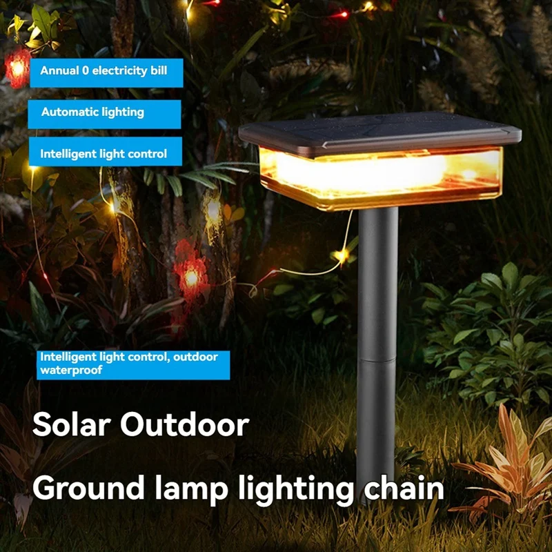 Luces solares para caminos AT64, luz LED Solar, lámpara para exteriores, luces de cadena impermeables para exteriores, pasarela, jardín, vacaciones