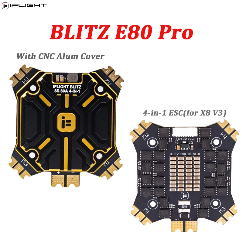 

IFlight BLITZ E80 Pro 4-IN-1 ESC (G2) With 35x35mm Mounting Holes For RC FPV Racing Drone