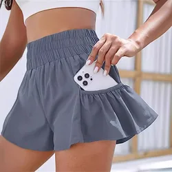Tennis Skirt Yoga Athletic Cycling Shorts for Women's Sportswear Gym High Waist Loose Sport Outfit Fitness Running Workout Short