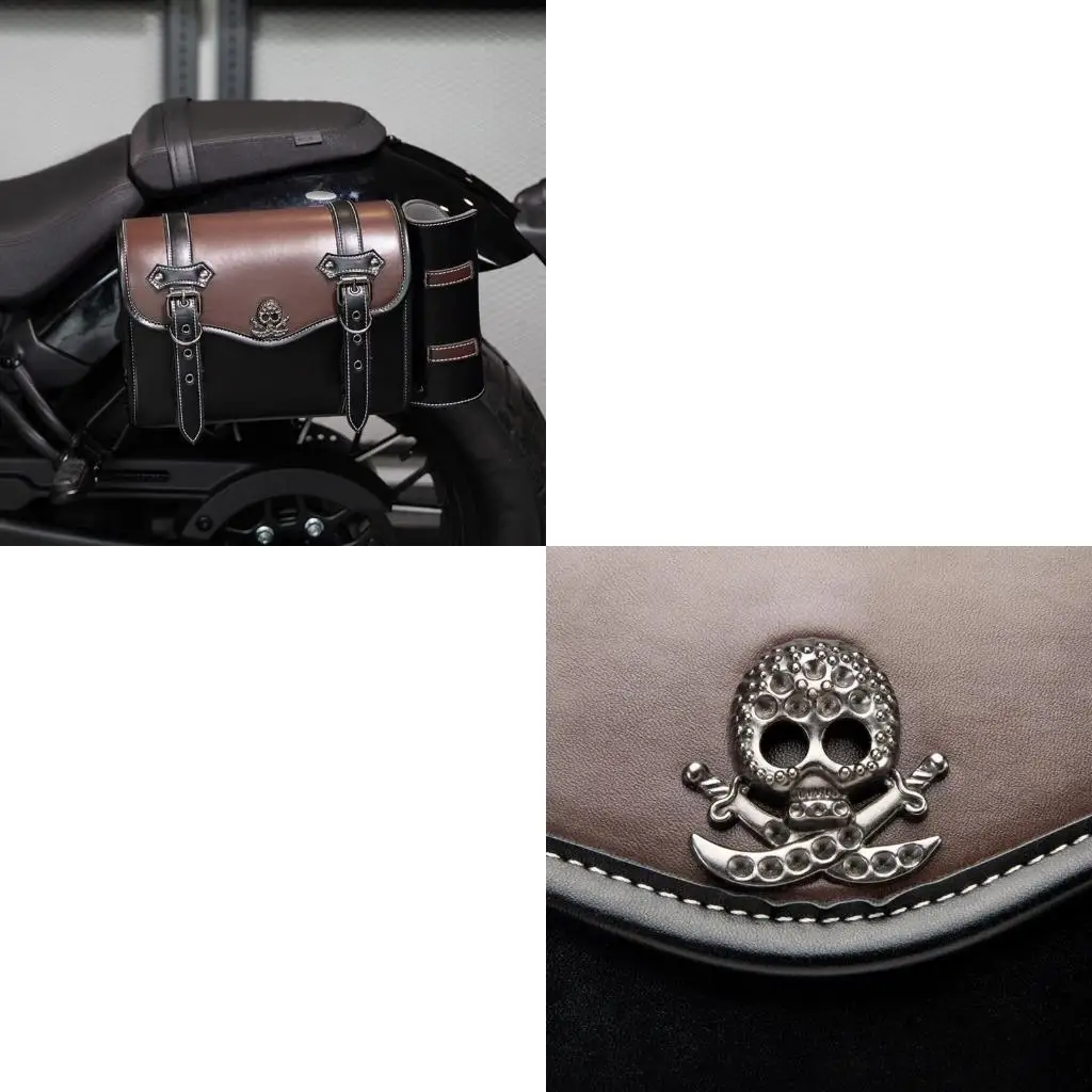 

Versatile Motorcycle Side Bag Waterproof Motorcycle Luggage Quick Release Motorcycle Bag Leather Bag for Travel Gear