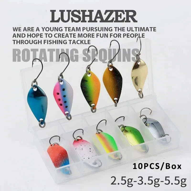 2.5g/3.5g/5g Zestaw wędkarski Jig Spoon Lure Bait Set Hard Metal Spinner Wobbler Spoon Trout Bass Area Fishing Gear Lure Spoon Bait