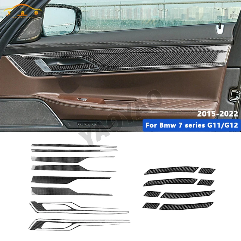 

Carbon Fiber Stickers Door Grab Handle panel Decoration Trim Car Interior Accessories for 7 Series G11 G12 2015 - 2022