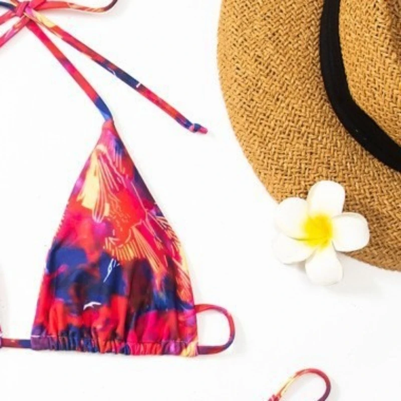 Cor gradiente maiô cinta sexy tie dye roupa de banho feminina rosa quente maiô