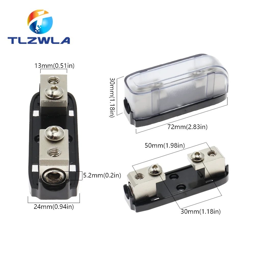 1Set Car Audio Auto Mini ANL AFS Car Fuse Holder Block with Fuse 20A 30A 40A 50A 60A 80A 100A 150A 200 MINI ANL 32V Good Quality