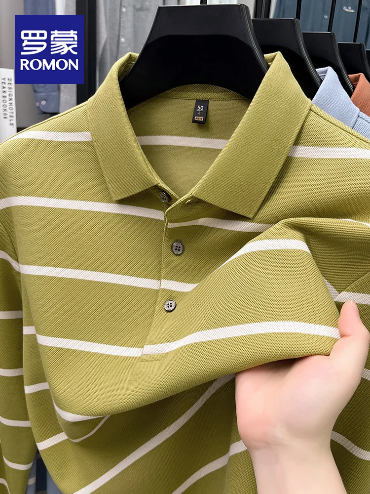 

Мужская хлопковая футболка свободного кроя с длинным рукавом в полоску, повседневная, весна-осень, новая модель, удобная, дышащая