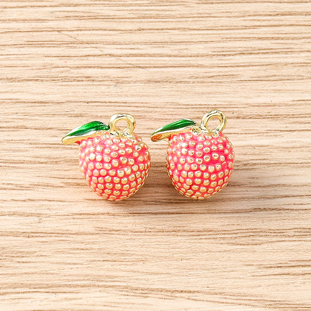 Tusember 5 Stück niedliche Frucht-Anhänger, Apfel, Zitrone, Mango, Kirsche, Ananas, Erdbeere, Charm-Perlen, passend für Original-Armbänder, DIY-Schmuck – Detail 9