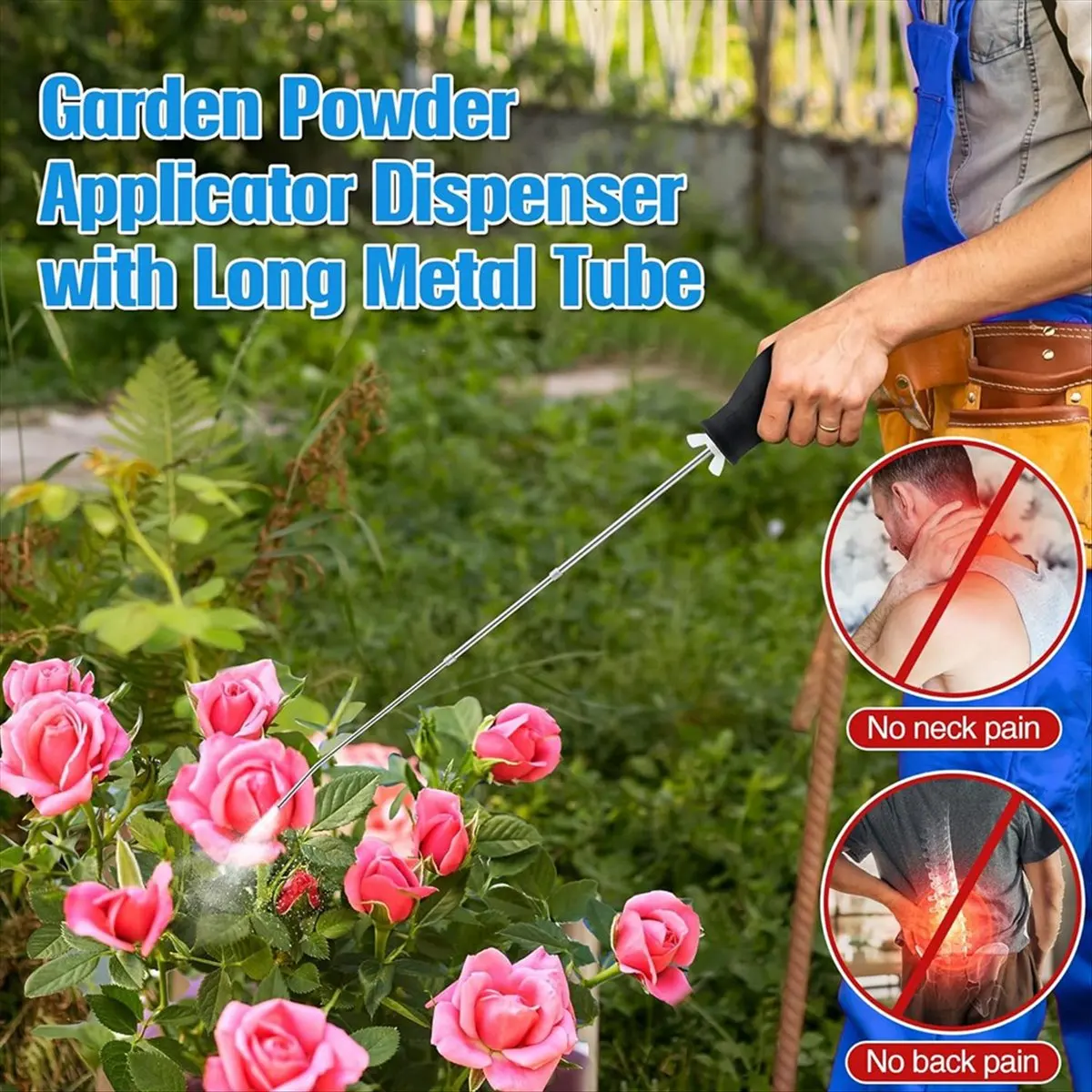 MALL Diatomaceous Earth Powder Duster, Longer 9Inch to 22Inch Retractable Garden Powder Applicator Dispenser, Duster Sprayers